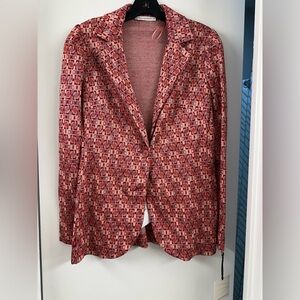NWT Biancoghiaccio Italy Geometric Patterned Women's Blazer Jacket 42 medium 6